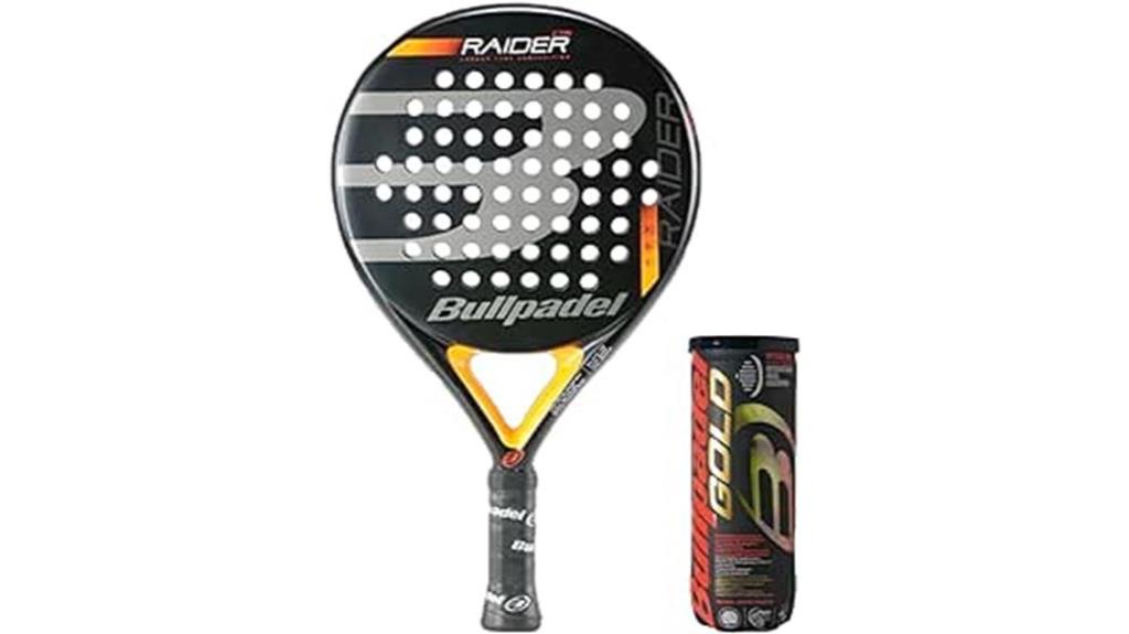 padel racket and ball