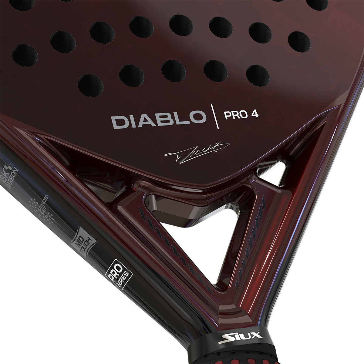 Siux Diablo Pro 4 2025 detail view showing sandy finish and carbon weave